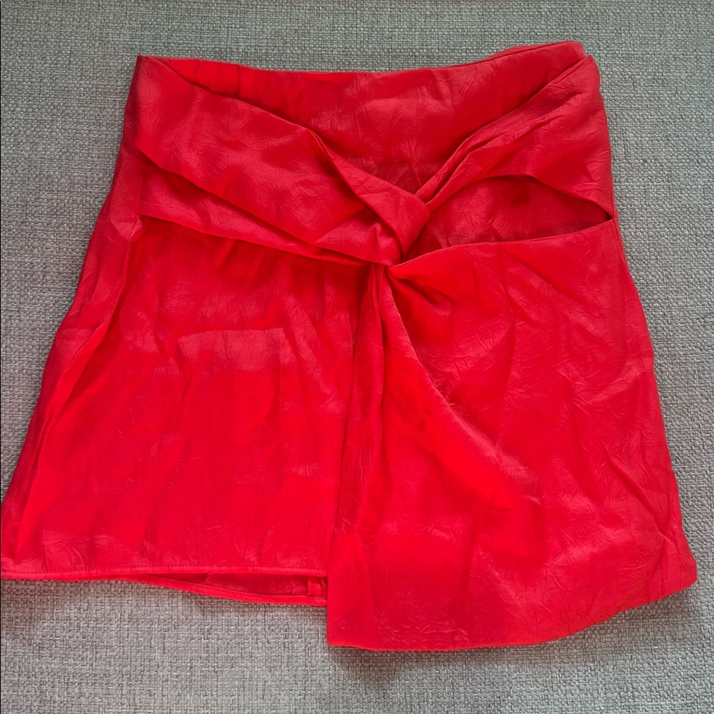 Zara Bold Reddish-Coral Skirt